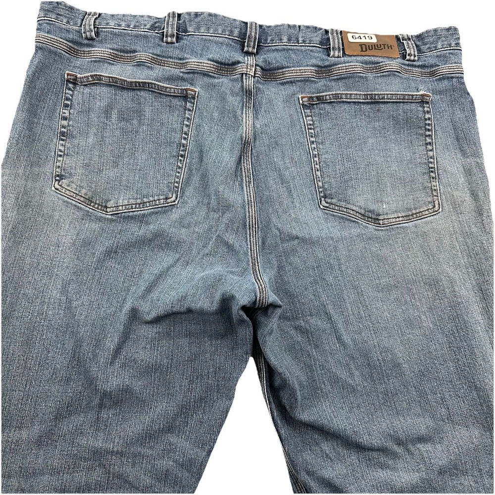 Duluth Trading Co Relaxed Flex Ballroom Jeans Mens 46X34 Blue Denim Straight 02
